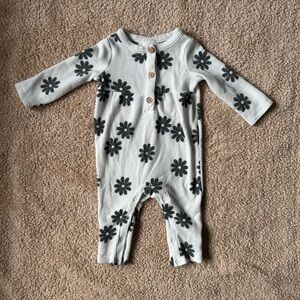 Cat & Jack White and Black One Piece with flower Pattern